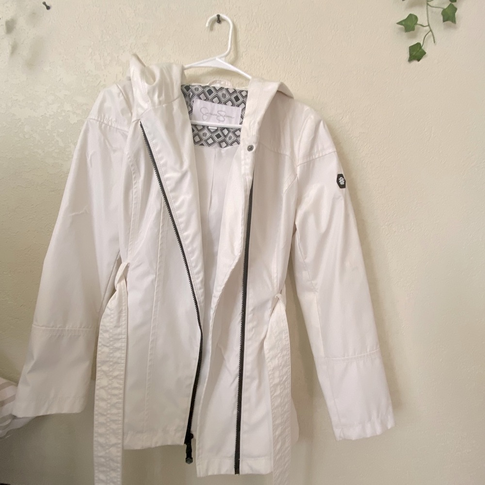 White, Jessica Simpson rain coat, size small